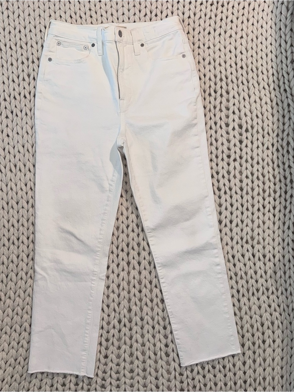 Madewell High-Rise White Straight Jeans